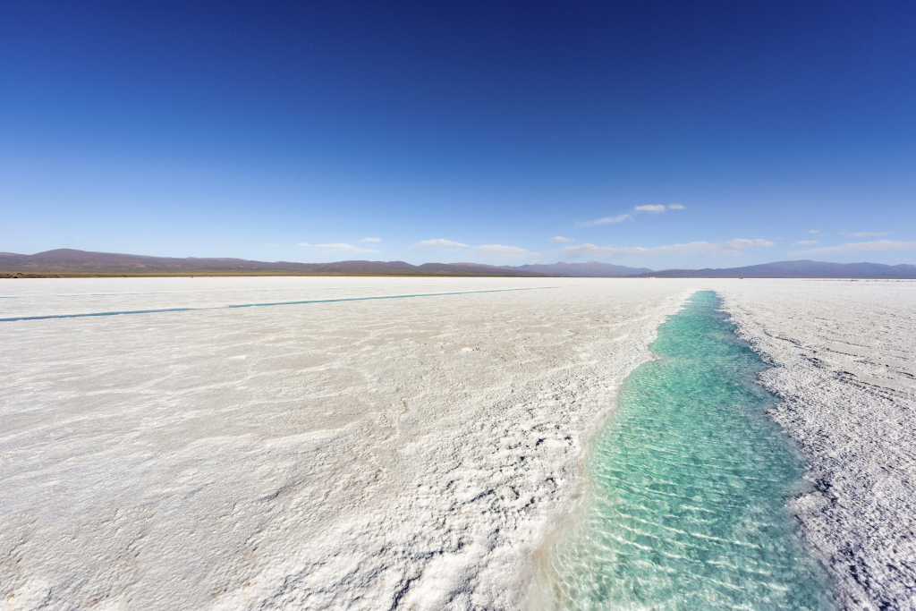 Water Pool On Salinas Grandes Jujuy, Argentina.