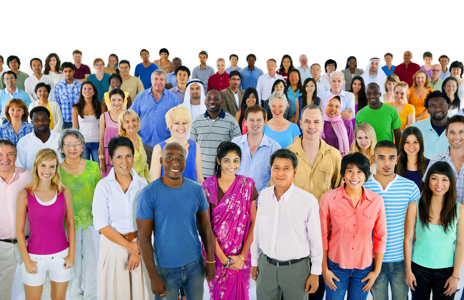 Large Multi-Ethnic Group of People.